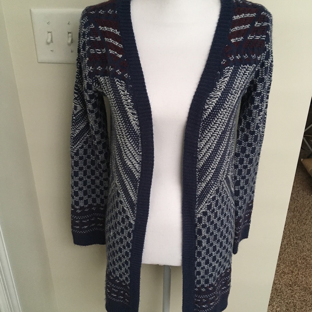 Hippie Rose navy blue and white sweater size S